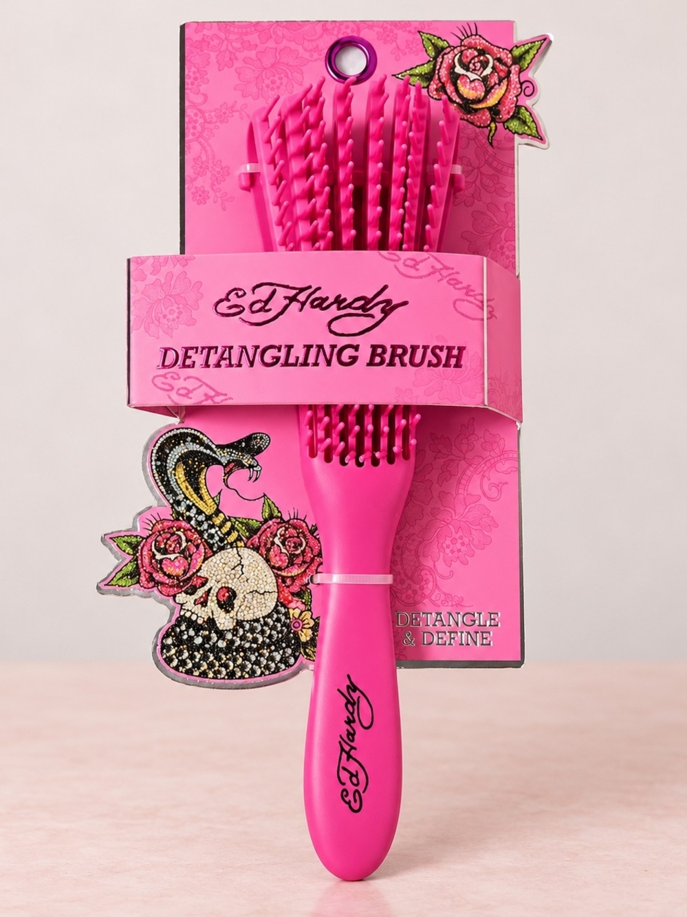 Ed Hardy Hot Pink Detangling Brush